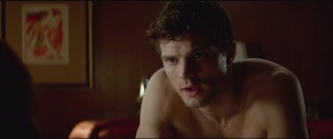 Fifty Shades of Grey- Christian gets on the bed with Anastasia