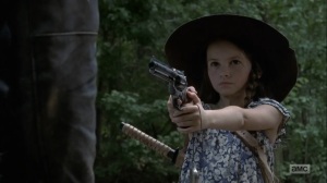 Adaptation- Judith tells Negan that people are looking for him- AMC, The Walking Dead