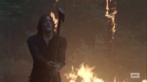 Lines We Cross- Daryl prepares to cut down a tree- AMC, The Walking Dead