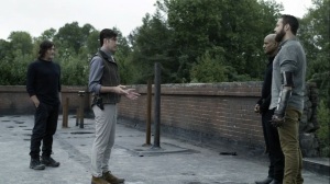 Trust- Lance asks Aaron and Gabriel to explain what happened- AMC, The Walking Dead